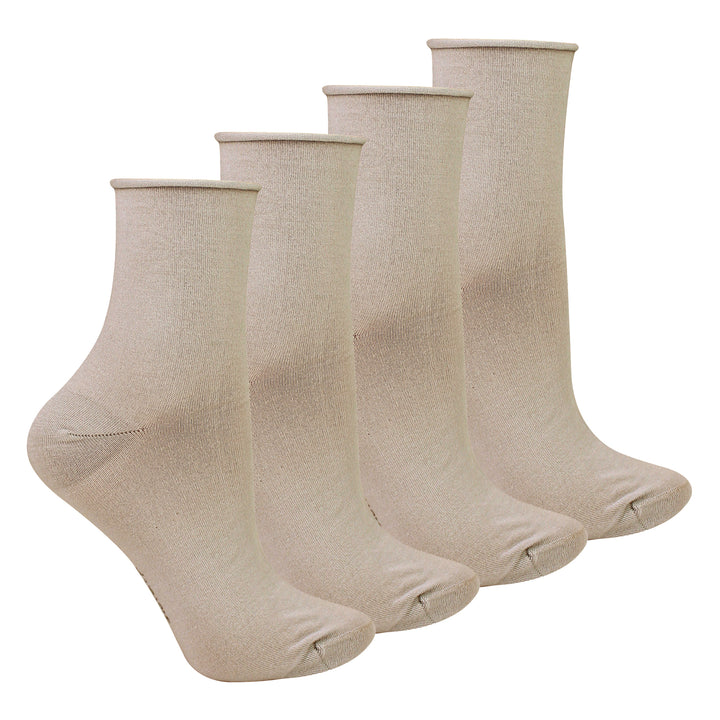 4 Pairs Ladies Bamboo Sensory Socks - Soft Seamless All Day Comfort Socks