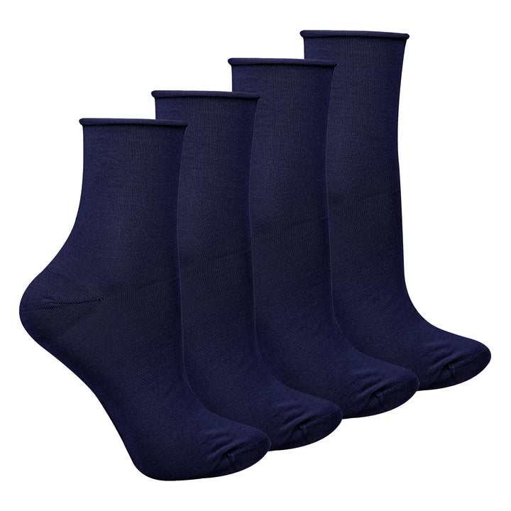 4 Pairs Ladies Bamboo Sensory Socks - Soft Seamless All Day Comfort Socks