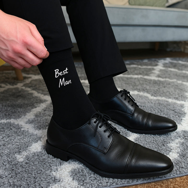 Mens Wedding Socks for Groom Groomsman Best Man Father of the Groom and Bride