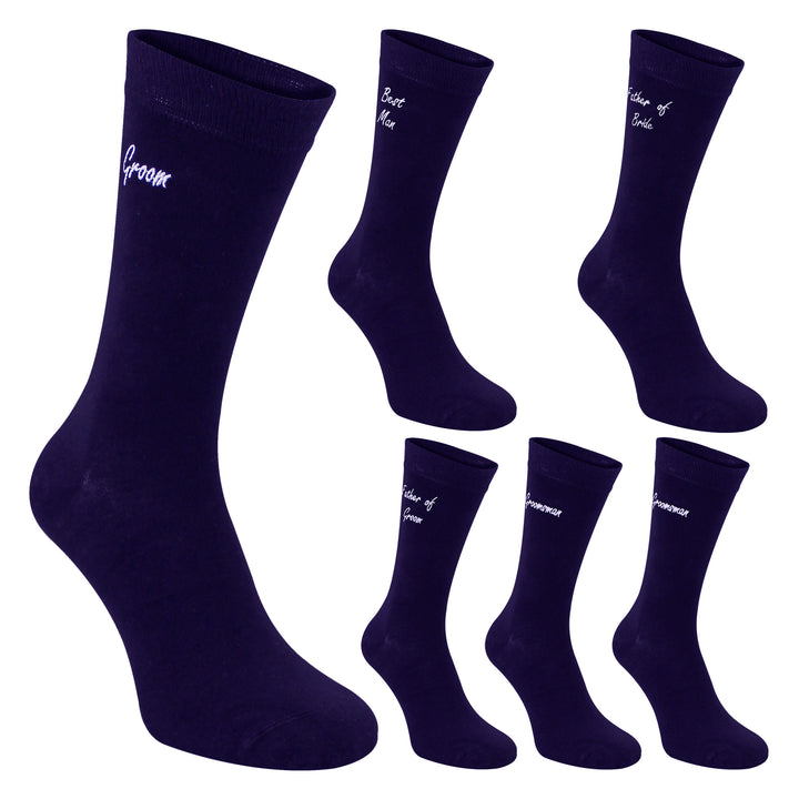 6 Pairs Mens Wedding Socks in Black and Navy with a Giftbox