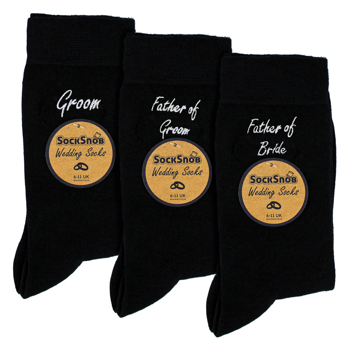 3 Pairs Mens Wedding Socks for Father of the Groom & Bride | Wedding Gift