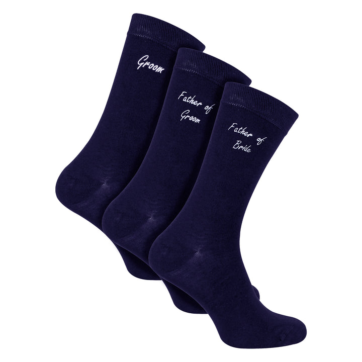 3 Pairs Mens Wedding Socks for Father of the Groom & Bride | Wedding Gift