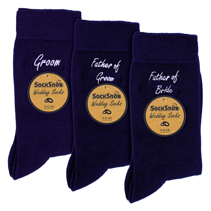 3 Pairs Mens Wedding Socks for Father of the Groom & Bride | Wedding Gift