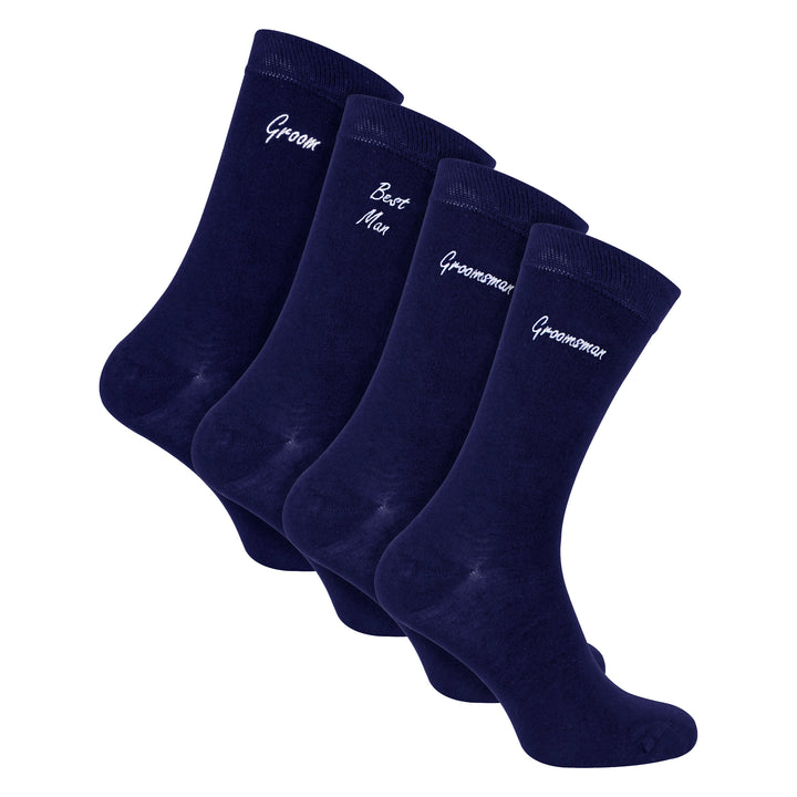 4 Pairs Mens Wedding Socks for Groomsman Groom and Best Man