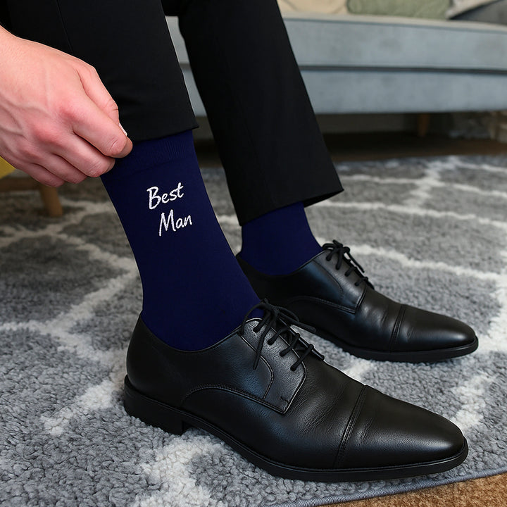 4 Pairs Mens Wedding Socks for Groomsman Groom and Best Man