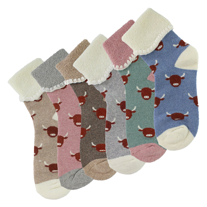 6 Pairs Ladies Thick Warm Wool Bed Socks