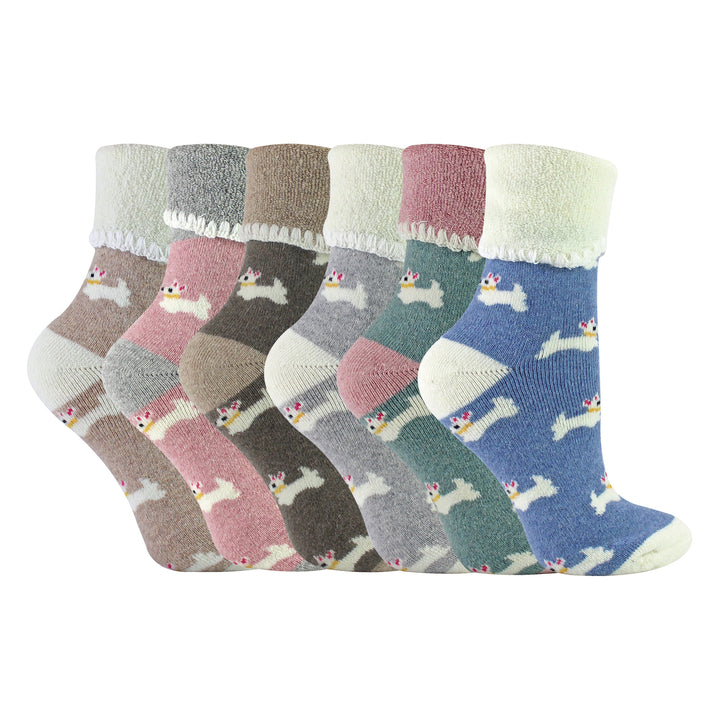 6 Pairs Ladies Thick Warm Wool Bed Socks