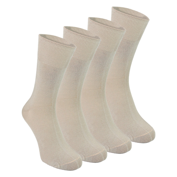 4 Pairs Mens Bamboo Sensory Socks - Soft Seamless All Day Comfort Socks