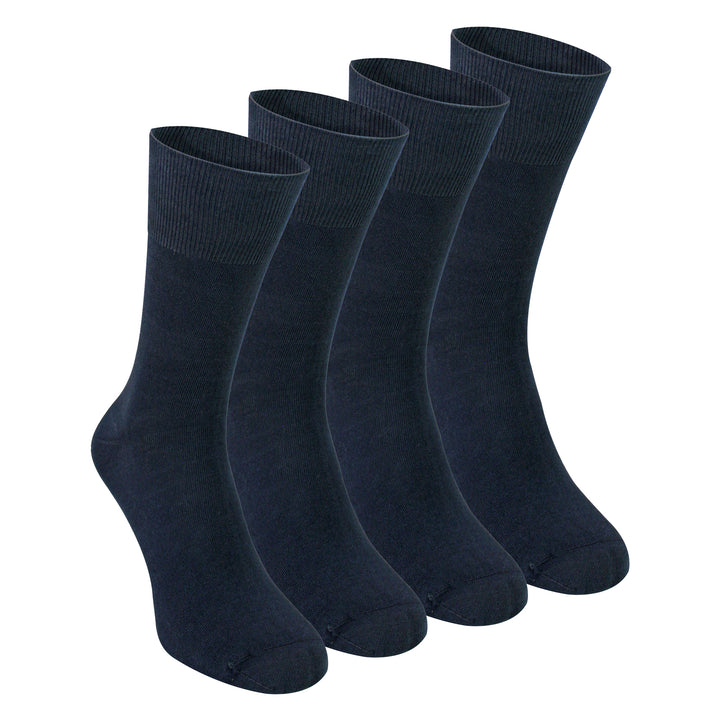 4 Pairs Mens Bamboo Sensory Socks - Soft Seamless All Day Comfort Socks