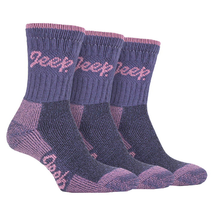 3 Pack Ladies Cotton Cushioned Hiking Socks