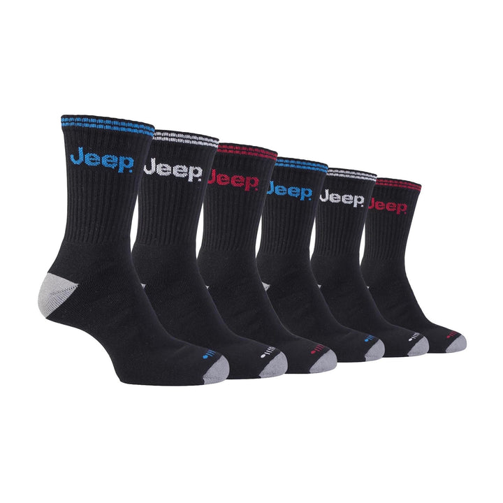 Men's 6 Pack Multipack Cushioned Crew Sport Socks - Outdoor Running
