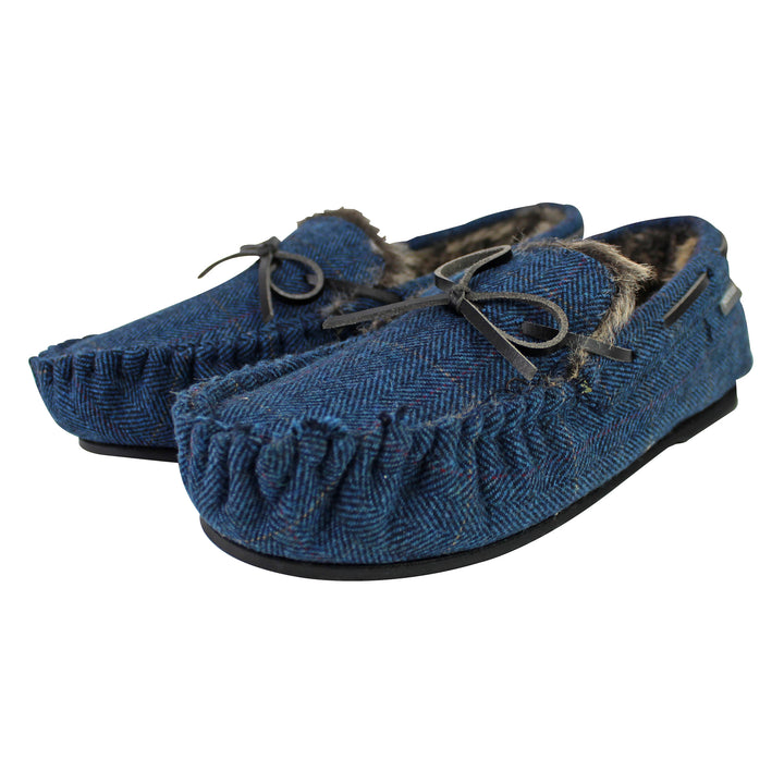 Mens Moccasin Slippers with Memory Foam