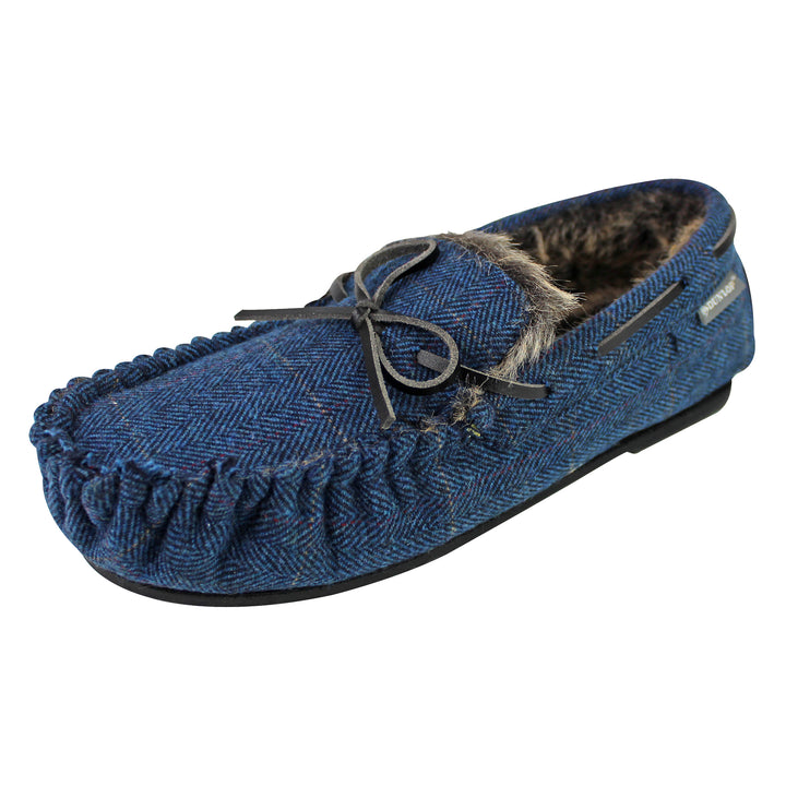 Mens Moccasin Slippers with Memory Foam