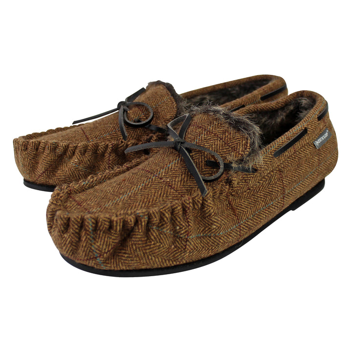 Mens Moccasin Slippers with Memory Foam