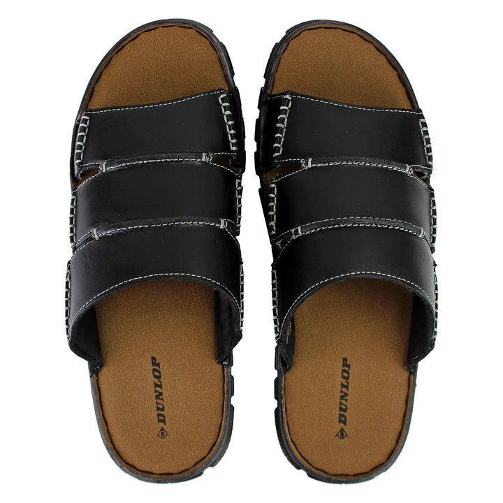 Mens Summer Beach Leather Slip On Slippers