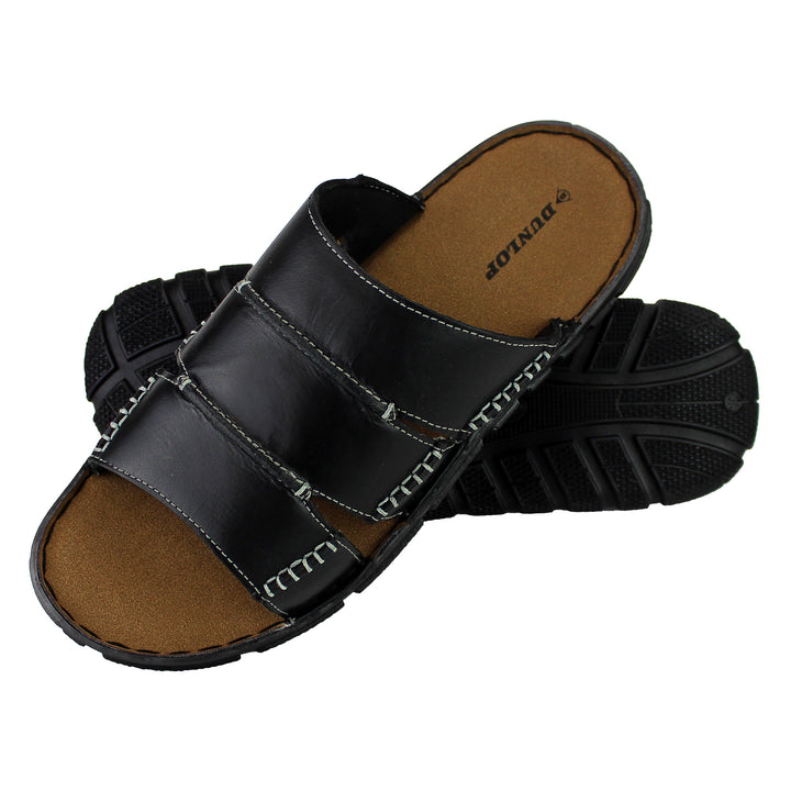 Mens Summer Beach Leather Slip On Slippers
