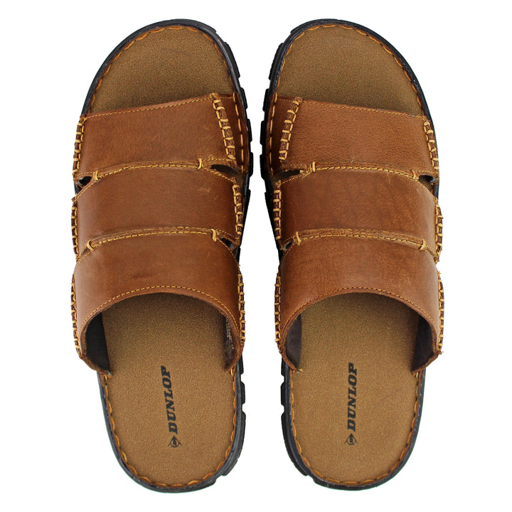 Mens Summer Beach Leather Slip On Slippers