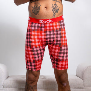 Kirschkarierte Boxershorts für Jungen
