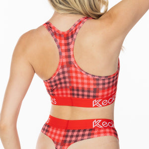 Sport-Bralette mit Kirschkaromuster