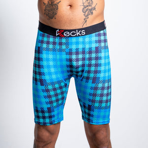 Cyan Plaid Herren-Boxershorts