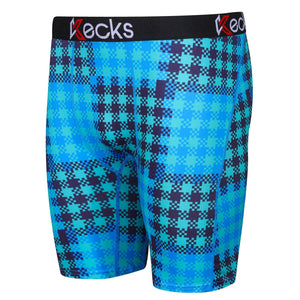 Cyan Plaid Herren-Boxershorts