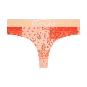 Pfirsichfarbener Paisley-Tanga 
