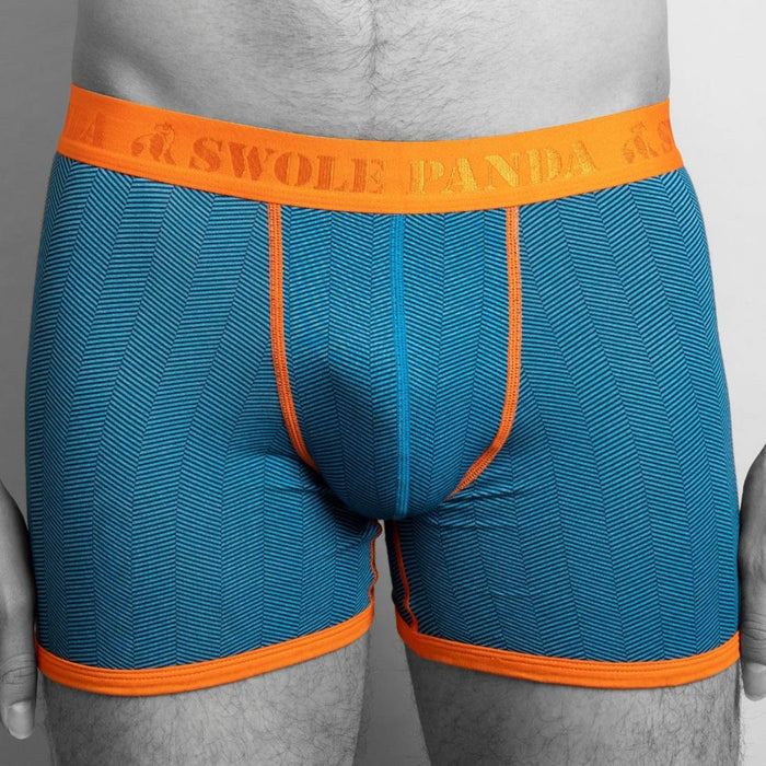 Boxers en bambou - Motif chevrons bleus