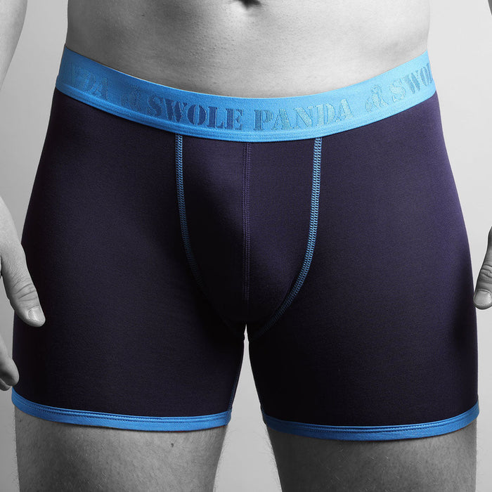 Boxers en bambou - Bande marine/bleue