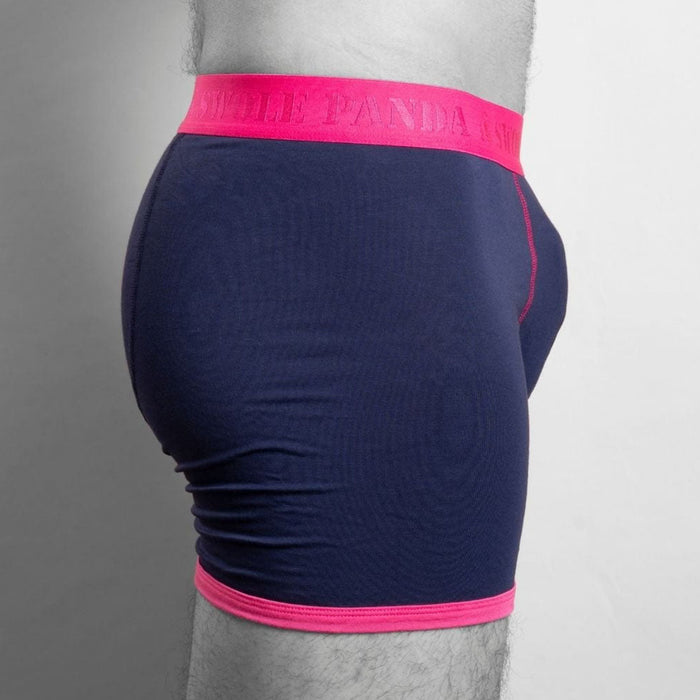 Boxers en bambou - Bleu marine / Bande rose