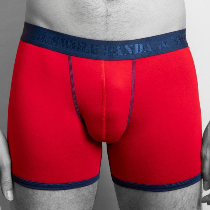 Boxers en bambou - Bande rouge/bleue