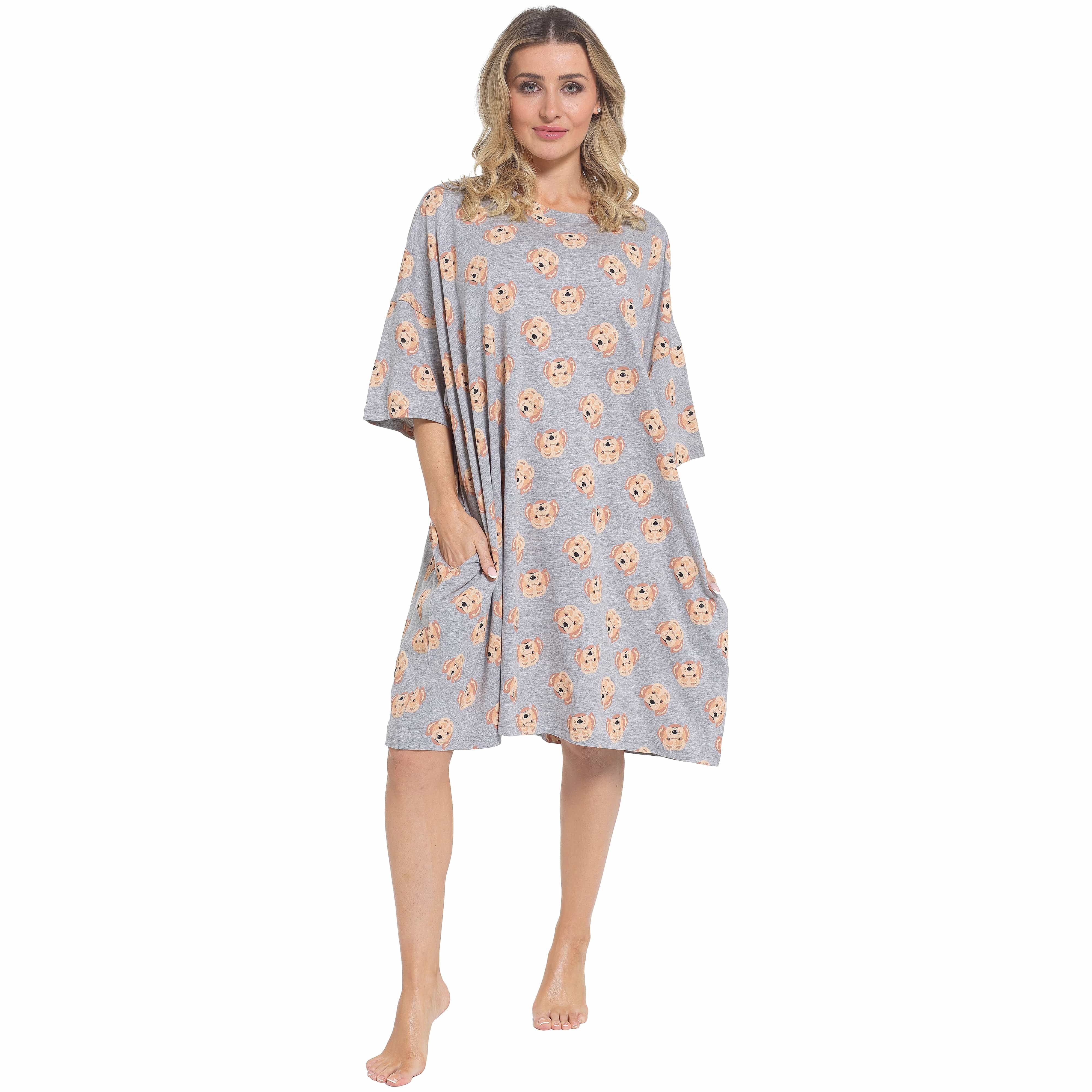 Women's Cockapoo Baggy Nighty Dress Oversized T-Shirt Nighties 100% Co ...
