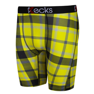 Gelbe Herren-Boxershorts mit Tartanmuster 