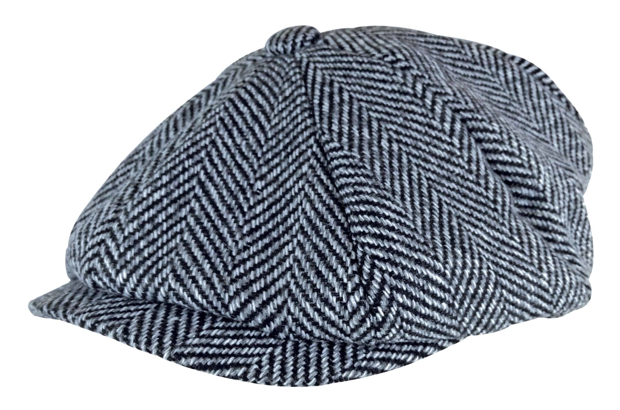 Mens Herringbone Pattern Thinsulate Fleece Lined Winter Wool Newsboy Hat Cap Sock Snob