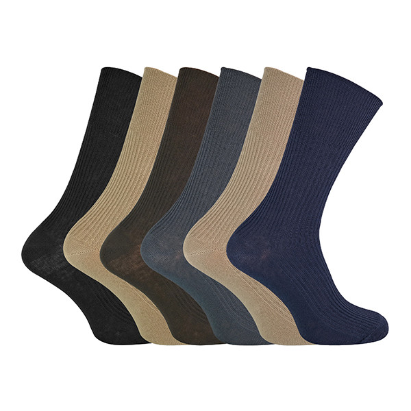 6 Ladies Non Elastic Soft Comfort Grip Top Breathable Cotton Rich Socks Size 4-7 uk - Sock Snob
