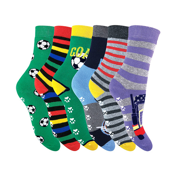 Kids Thermal Slipper Socks with Animal & Football Designs